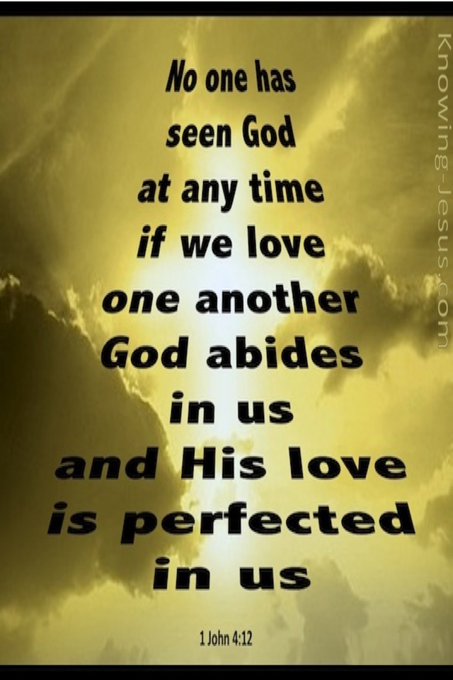 1 John 4:12 No One Has Seen God (gold)